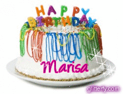 Torta glitter happy birthday Marisa